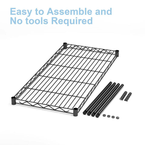 One Tier Wire Shelf Rack 30 Inch Wide By 14 Inch Deep By 17 Inch High Adjustable Metal Wire Shelving Unit unassembled components