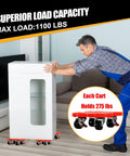 No Sweat Heavy Duty Furniture Mover Sliders With Braked Swivel Wheels and 360 Degree Turn Anti Grip Footpads For gliding a cabinet.