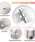 Smooth As Butter Galvanized Steel Combination Door Hinges 3 Pack for Mobile Home, highlighting precise hole positions and flat surfaces.