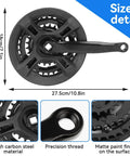 24-34-42T Square Taper Bike Crankset With 170mm Arm For 21 24 27 Speed Mountain And Road Bikes Universal Fit Black Built Beefy