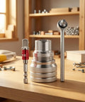 Heavy Duty Adjustable Socket Wrench Kit With Extended Reach Design For Knuckle Bashers Quick Crank Handle showing ratchet, extension, and socket pieces.