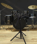 Heavy Duty Adjustable Foldable Dumb Drum Stand With Non Slip Base Portable Alloy Snare Rack Support Built Like A Tank in studio.