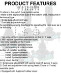 4 Position Joystick Switch Controller With 4NO Momentary Contacts, 600V Panel Mount CV4-YQ-04R2G product features diagram