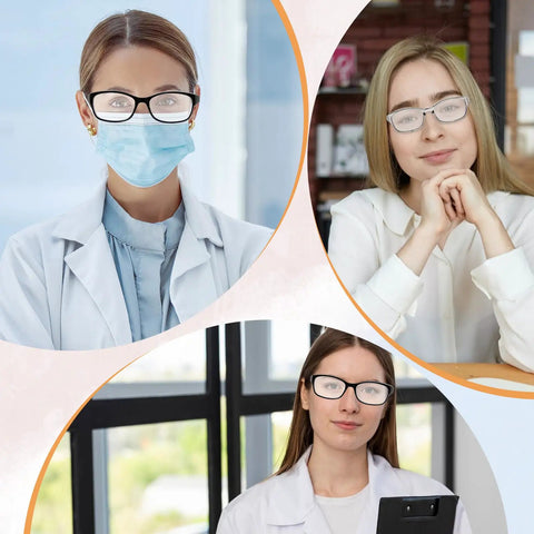 3 Pack Lightweight Lab Safety Goggles for Men and Women Anti Fog Anti Dust Protective Eyewear with Side Shields shown in use