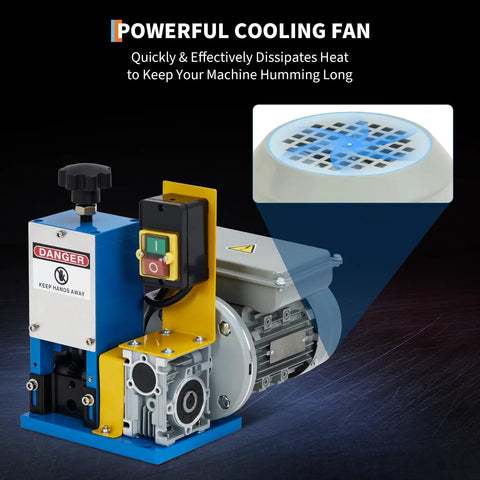 Electric Wire Stripper Machine For 1.5 To 25 Mm Cables with powerful cooling fan and control panel, alloy steel build.