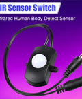 Three Pack DC 5V 24V 5A PIR Motion Activated Sensor Light Switch With DC Coupler Cable For Party LED Strip Lights Auto On Off Occupancy Sensor Easy Install No Wiring Hassle Ideal For Under Cabinet Closet Hallway Bar Lighting black PIR sensor switch with cable