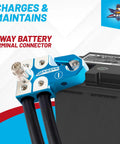Lead Acid Battery Terminal Clamps Set For Positive And Negative Posts With SAE DIN EN Tapered Top Posts Four Way Connectors