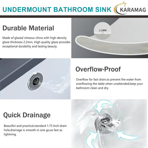 Hit 16 Inch Undermount Bathroom Sink Small Rectangle White Ceramic Undercounter Vanity Basin With Overflow Drain Dead Simple Install Top Shelf Clean Look Essential Home Reno Upgrade