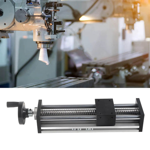 Beefy 200mm Linear Guide Rails for 2 Axis Manual Sliding Table for 3D Printers and CNC Machines with Ball Bearing Linear Motion System and Hand Crank Locking, aluminum