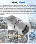 Beefy Heavy Duty Hydraulic Swivel Adapter 1/4 Inch Male NPTF To 1/4 Inch Female JIC 37 Degree Flare Swivel Fitting For High Pressure Fluid Power Systems, Pipe Thread To Flare Converter, Durable Steel Build With Tight Seal, steel hydraulic fitting