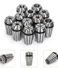 Twelve Piece ER16 Spring Collet Set For CNC Engraving Machines, Pro Grade Milling Drilling Tapping Collets, Includes Twelve Sizes From One Quarter To Eleven Thirty Seconds, Ideal For Boring And Spindle Engraving, steel collets