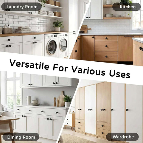 Versatile uses of 32 Piece Black Cabinet Knob Set Round 1 Inch Drawer Pulls For Kitchen Cabinets And Vanity Doors Durable Zinc Alloy Hardware