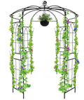 Heavy Duty Garden Pergola Trellis And Wedding Arbor Metal Gazebo Arch with climbing plants and vines for outdoor decor.