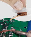 Desoldering Wick Braid No Clean Soldering Wire 0.1 Inch By 10 Feet Copper Desoldering Tool in use on PCB for easy solder removal