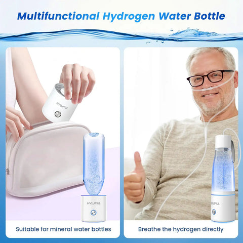 Hydrogen Water Bottle With 5000PPB Boost, 3 In 1 Ionizer And Electrolysis Generator Using SPE And PEM Tech, man using device