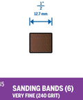 1/2 Inch 240 Grit Sanding Bands For Rotary Tools Six Pack Great For Shaping And Smoothing Wood And Fiberglass Quick Rust Removal