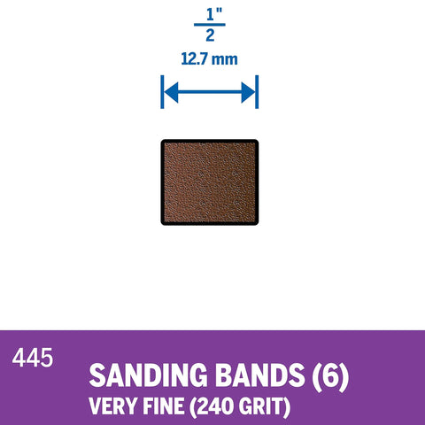 1/2 Inch 240 Grit Sanding Bands For Rotary Tools Six Pack Great For Shaping And Smoothing Wood And Fiberglass Quick Rust Removal