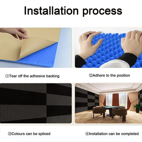 Installation process for Heavy Duty Sound Proof Padding With Badass Acoustic Foam Panels for effective soundproofing.