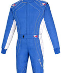 Adult Karting One Piece Cordura Suit Two Layer Cordura With Breathable Mesh Lining Blue And White Large Size Pro Grade