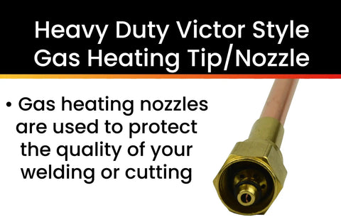 Heavy Duty Victor Style Gas Heating Tip Nozzle Rosebud For Oxy Acetylene Welding And Cutting, Pro Grade Heat Shielding, Size 8