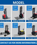 Heavy Duty Electric Pallet Stacker Delivering Smooth Operator Performance For Quick Warehouse Hustle Compact Battery Powered Design in different models.