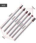 Size display of Badass Six Piece Tungsten Carbide Rotary Bit Set with 6mm shanks, lengths ranging from 149mm to 169mm.