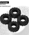 Four 36x14mm 0.7 Inch Swamp Claw RC Tires For 1/30 Axial SCX30 with Soft S5 Compound and Silicone Inserts