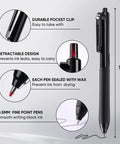 12 Pack Gel Pens 0.7mm Medium Point Black Ink With 6 Extra Refills Retractable Silent Click Fidget Design features