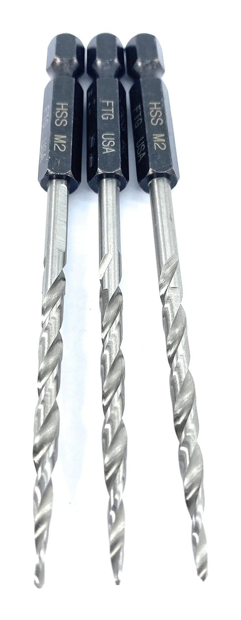 Three Piece Replacement Tapered Countersink Drill Bit Set For Wood Size Six With All Bits The Same Size Replacement Only Countersink Bits For Woodworking Projects Hex Shank Compatible Durable DIY Grade