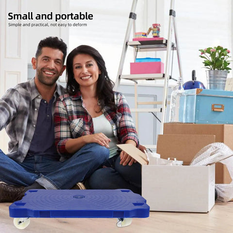 Heavy Duty Push Cart Dolly Handling Eighty Kilograms With Smooth Rolling Four Wheel Swivel And Portable Blue Nylon Platform Truck Built Tough To Make Heavy Lifting A Breeze At Home