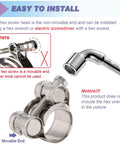 Close-up of Four Pack 1.05 Inch T Bolt Hose Clamps 304 Stainless Steel Heavy Duty Turbo Intake Clamp With Flanging Design showing hex wrench use.