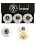 Trump Signature Golf Balls 3 Pack With Display Gift Box Dope Collectible Golf Balls For Trump Fans Political Memorabilia White Finish