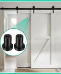 10 Piece Barn Door Spacers Kit For Sliding Track Hardware With One And Five Sixteenths Inch Spacers, installed on white door