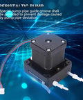 Hella Accurate Micro Peristaltic Pump Featuring Heavy Duty 42 Stepper Motor For Smooth Liquid Dosing Aquarium Transfer And Lab Setup Adjustable Output Up To 140 Ml Per Minute 6 To 24V Dc with pipe grooves.
