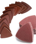 Triangle Sanding Pads Kit For Oscillating Multi Tool 80mm 3 And One Eighth Inch Hook And Loop Sandpaper Set With Seven Grits