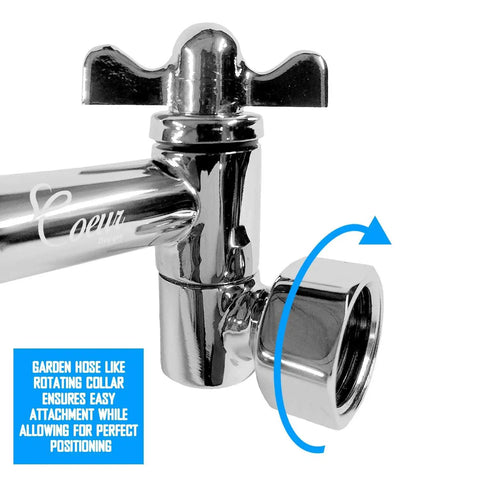 Extra Long 16 Inch Shower Arm Extension Made Of Solid Brass, Height And Angle Adjustable With Locking Gear For A Perfect Position Every Time, Universal One Half Inch NPT Fits All Showerheads