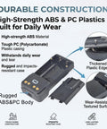 Built Tough 2X18650 Battery Case Compatible With Motorola Two Way Radios Xpr7350 Xpr7550, rugged design with thick plastic edges.