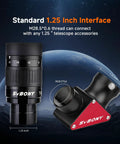 SV135 Zoom Eyepiece for 1.25 Inch Telescopes With 7 To 21mm Adjustable Focal Length, focusing on standard 1.25 inch interface
