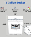 Diagram of 5 Gallon Airtight Lid Bucket With Gasket For Food Storage Paint Pet Food And More Built Tough Heavy Duty BPA Free Plastic