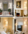 Wireless Rechargeable Wall Sconces Set Of Two Featuring 16 Rgb Hues And Three Warm Tones Delivering An Adjustable 1000 Lumen Glow in modern decor.