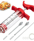 Meat Injector Syringe 1 Ounce Marinade Kit With Two Needles For BBQ Grilling Turkey Chicken Beef Juicy Flavor Infusion Easy Injections