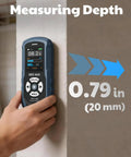 Rechargeable Pinless Moisture Meter For Wood Drywall And Masonry With Color Display, Adjustable Alarm, Data Logs, And Non Destructive Water Leak Detection, Ultra Fast One Second Readings And Dual Scan Per Second For Home Use on drywall, 0.79 in depth