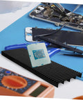 Antistatic Bar Rack Set For PCB Care And Storage holding a circuit board, with Split Tray Lid ESD Tray Organizer visible in the background.