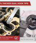 Seal Puller Tool For Oil Seal Removal In Cars SUVs Light Trucks And Machinery Third Generation in use, showcasing thicker dual-hook tips.