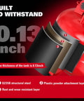 Oil Free 6 Gallon Pancake Air Compressor showing 0.13 inch tank thickness layers, structural steel and protective coatings