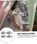 Superior Butt Welding Jigs For Sheet Metal And Auto Body Work Includes Eight Heavy Tack Welding Clamps holding metal sheets.