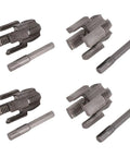 Hilitand Pipe Threading Tool With Internal External Cutting For PVC, 1/2 and 3/4 inch dies, steel construction for plumbing tasks.