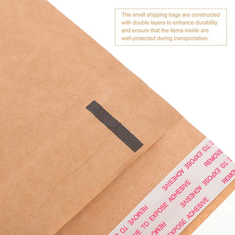 Kraft Paper Envelopes With Honeycomb Padding And Double Layer Design, Large Capacity Padded Mailers, adhesive strip shown