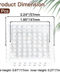 Clear Square Spiked Furniture Caster Cups, 8 Pack Carpet Protectors For Chairs, Sofas, Tables And Cabinets, Made Of Resin, Transparent And Durable, No Slip Floor Shield, Outer 57mm Inner 47mm, 17mm Tall