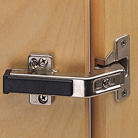 Bi-Fold Hinge Pair For Frameless Cabinets With 60 Degree Clip Top Screw-On Self-Closing Cam Mounting Plate 0mm Boring Pattern